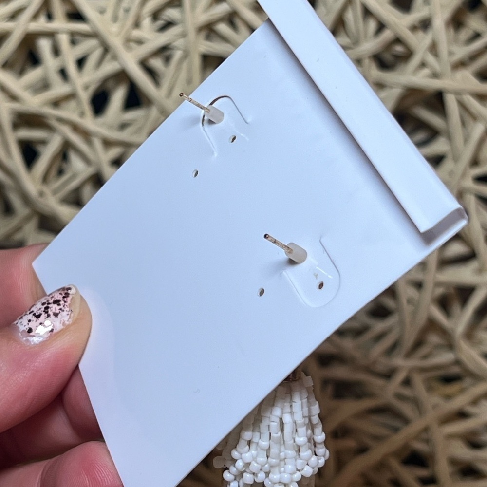 PANACEA • WHITE TASSEL DANGLE EARRING • NWT - Picture 5 of 5